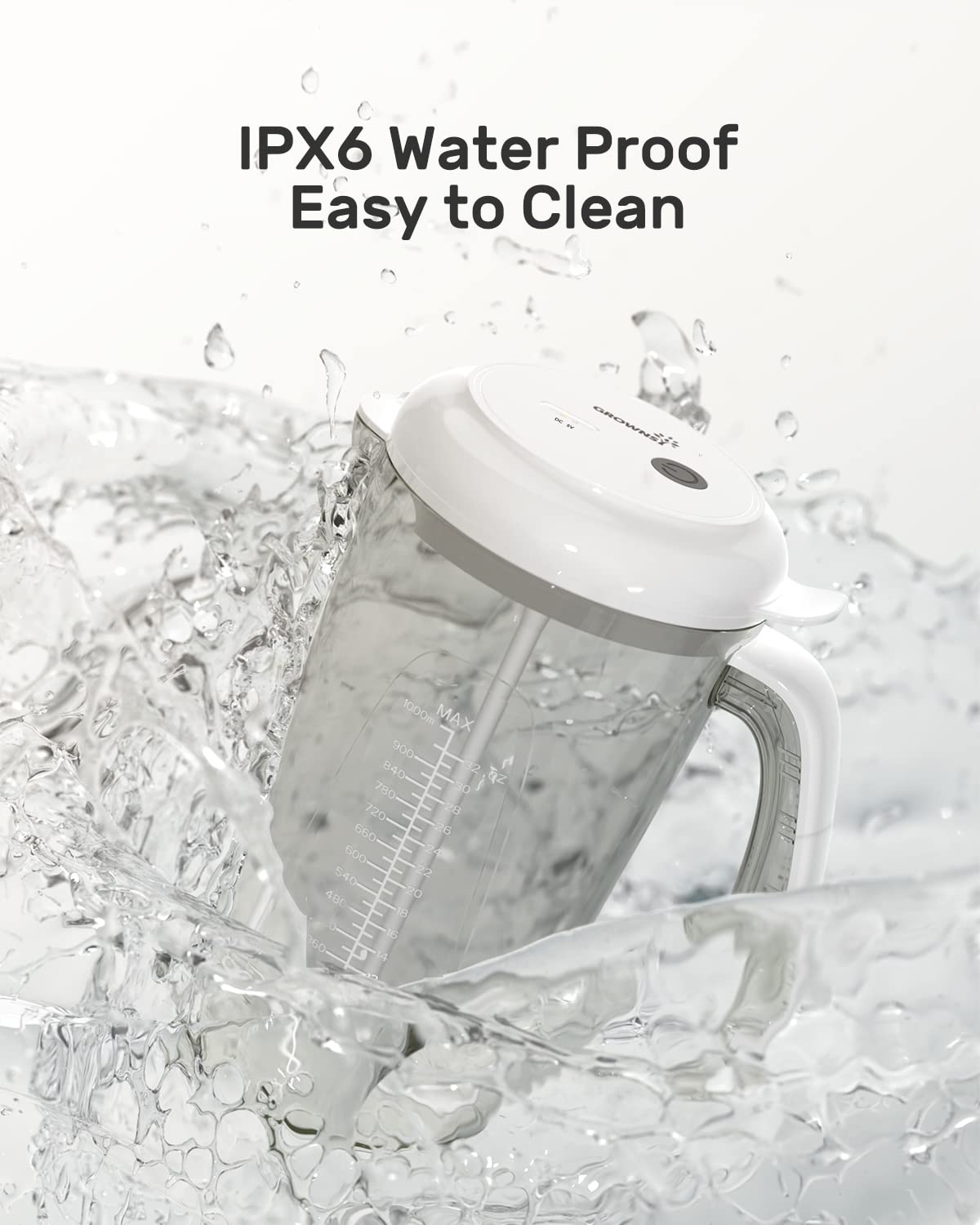 Grownsy 32OZ Baby Formula Mixer Pitcher, Rechargeable Electric Formula Mixing Pitcher, Automatically Mixing for Formula Powder Without Air Bubbles or Lumping,BPA Free,Easy to Clean - Image 3